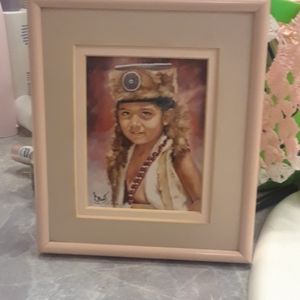 Picture of native American indian child framed pic